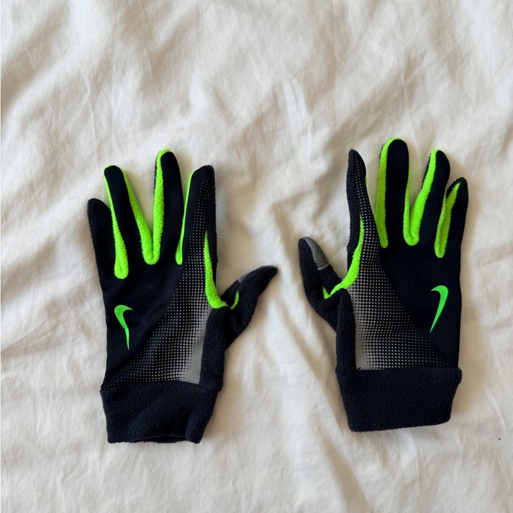 Nike Black & Neon Green Running Gloves